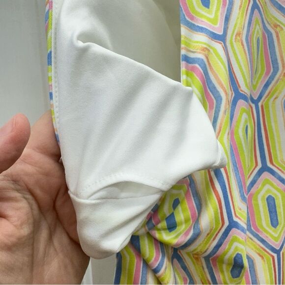 NWOT Sigrid Olsen Golf Tennis geometric Sleeveless tank top shirt women's large - Picture 6 of 8